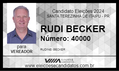 Candidato RUDI BECKER 2024 - SANTA TEREZINHA DE ITAIPU - Eleições