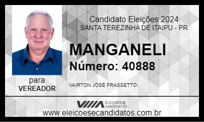 Candidato MANGANELI 2024 - SANTA TEREZINHA DE ITAIPU - Eleições