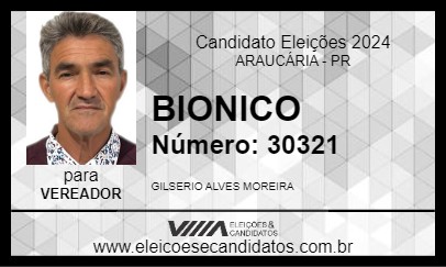 Candidato BIONICO 2024 - ARAUCÁRIA - Eleições