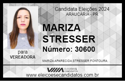 Candidato MARIZA STRESSER 2024 - ARAUCÁRIA - Eleições