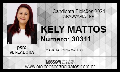 Candidato KELY MATTOS 2024 - ARAUCÁRIA - Eleições