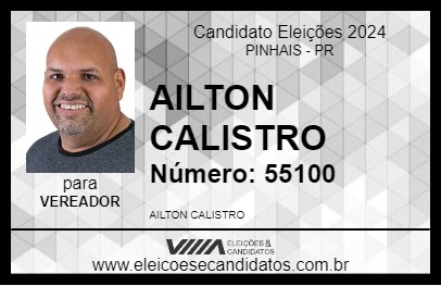 Candidato AILTON CALISTRO 2024 - PINHAIS - Eleições