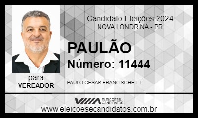 Candidato PAULÃO 2024 - NOVA LONDRINA - Eleições