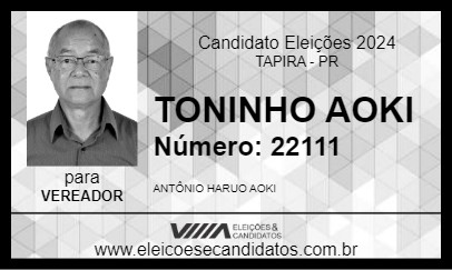 Candidato TONINHO AOKI 2024 - TAPIRA - Eleições