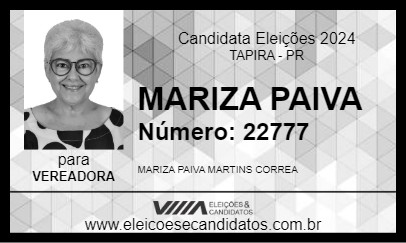 Candidato MARIZA PAIVA 2024 - TAPIRA - Eleições