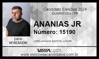 Candidato ANANIAS JR 2024 - GUARATUBA - Eleições