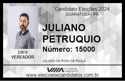 Candidato JULIANO PETRUQUIO 2024 - GUARATUBA - Eleições