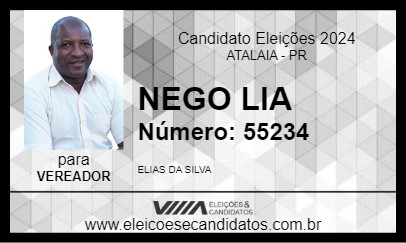 Candidato NEGO LIA 2024 - ATALAIA - Eleições