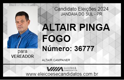 Candidato ALTAIR PINGA FOGO 2024 - JANDAIA DO SUL - Eleições