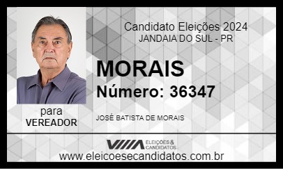 Candidato MORAIS 2024 - JANDAIA DO SUL - Eleições