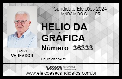 Candidato HELIO DA GRÁFICA 2024 - JANDAIA DO SUL - Eleições