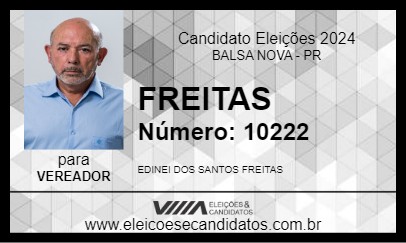 Candidato FREITAS 2024 - BALSA NOVA - Eleições