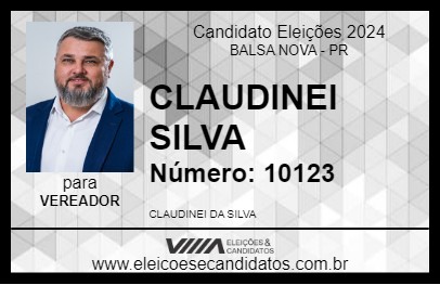 Candidato CLAUDINEI SILVA 2024 - BALSA NOVA - Eleições