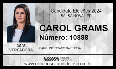 Candidato CAROL GRAMS 2024 - BALSA NOVA - Eleições