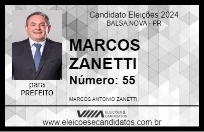 Candidato MARCOS ZANETTI 2024 - BALSA NOVA - Eleições