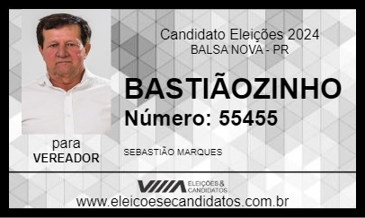 Candidato BASTIÃOZINHO 2024 - BALSA NOVA - Eleições