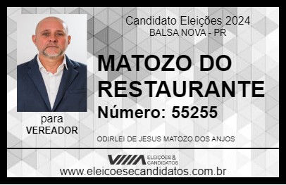 Candidato MATOZO DO RESTAURANTE 2024 - BALSA NOVA - Eleições