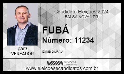 Candidato FUBÁ 2024 - BALSA NOVA - Eleições