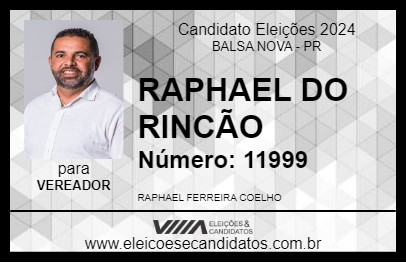 Candidato RAPHAEL DO RINCÃO 2024 - BALSA NOVA - Eleições