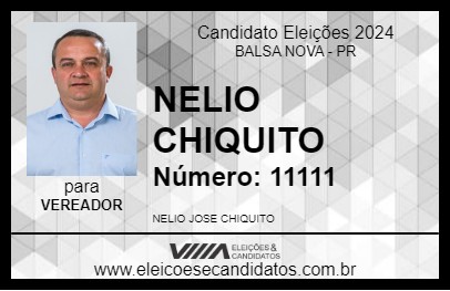 Candidato NELIO CHIQUITO 2024 - BALSA NOVA - Eleições