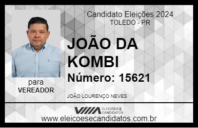 Candidato JOÃO DA KOMBI 2024 - TOLEDO - Eleições