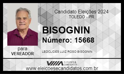 Candidato BISOGNIN 2024 - TOLEDO - Eleições