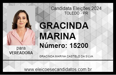 Candidato GRACINDA MARINA 2024 - TOLEDO - Eleições