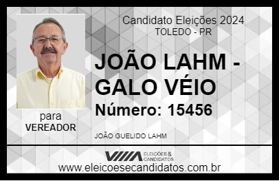 Candidato JOÃO LAHM - GALO VÉIO 2024 - TOLEDO - Eleições