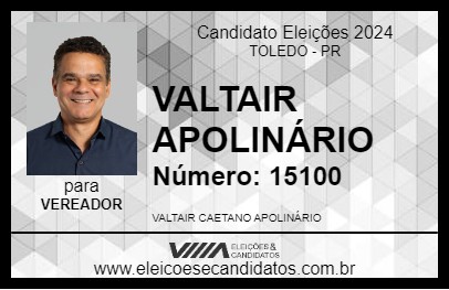 Candidato VALTAIR APOLINÁRIO 2024 - TOLEDO - Eleições