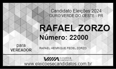 Candidato RAFAEL ZORZO 2024 - OURO VERDE DO OESTE - Eleições