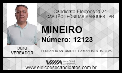 Candidato MINEIRO 2024 - CAPITÃO LEÔNIDAS MARQUES - Eleições