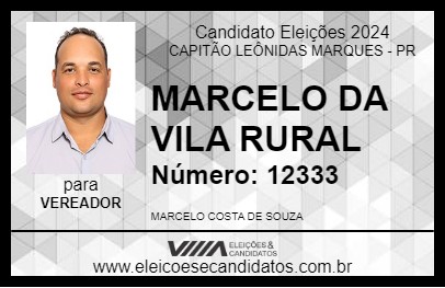 Candidato MARCELO DA VILA RURAL 2024 - CAPITÃO LEÔNIDAS MARQUES - Eleições