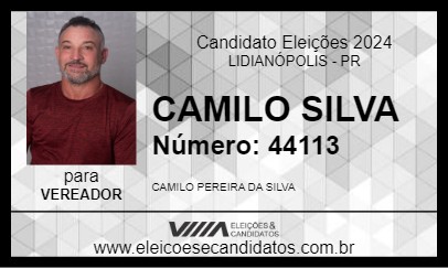 Candidato CAMILO SILVA 2024 - LIDIANÓPOLIS - Eleições