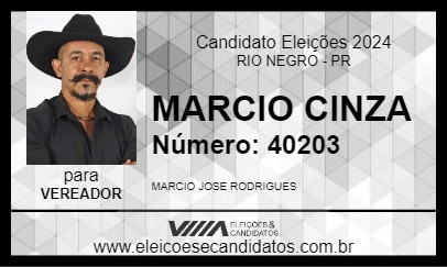 Candidato MARCIO CINZA 2024 - RIO NEGRO - Eleições