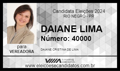 Candidato DAIANE LIMA 2024 - RIO NEGRO - Eleições