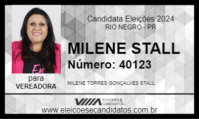 Candidato MILENE STALL 2024 - RIO NEGRO - Eleições