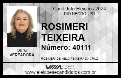 Candidato ROSIMERI TEIXEIRA 2024 - RIO NEGRO - Eleições