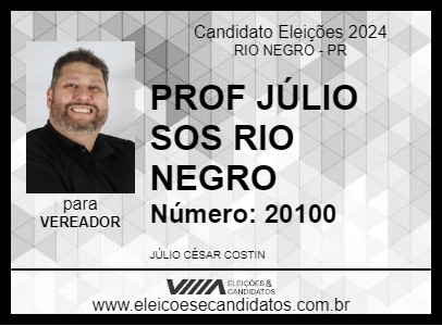 Candidato PROF JÚLIO SOS RIO NEGRO 2024 - RIO NEGRO - Eleições