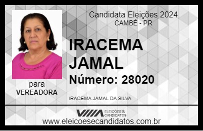 Candidato IRACEMA JAMAL 2024 - CAMBÉ - Eleições