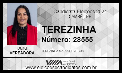 Candidato TEREZINHA 2024 - CAMBÉ - Eleições