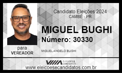 Candidato MIGUEL BUGHI 2024 - CAMBÉ - Eleições