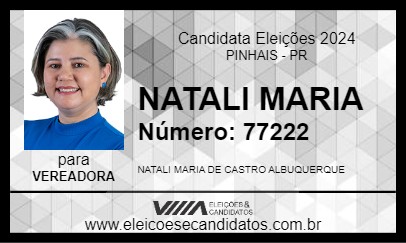 Candidato NATALI MARIA 2024 - PINHAIS - Eleições