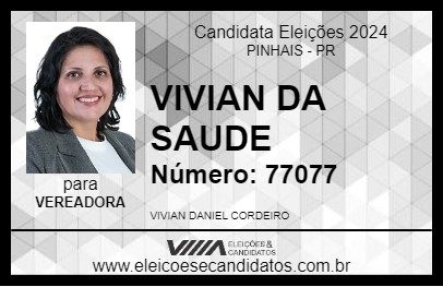 Candidato VIVIAN DA SAUDE 2024 - PINHAIS - Eleições