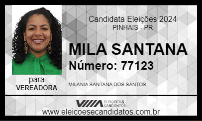 Candidato MILA SANTANA 2024 - PINHAIS - Eleições