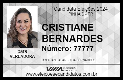 Candidato CRISTIANE BERNARDES 2024 - PINHAIS - Eleições