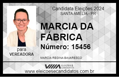 Candidato MARCIA DA FÁBRICA 2024 - SANTA AMÉLIA - Eleições