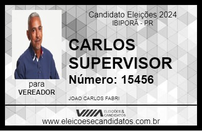 Candidato CARLOS SUPERVISOR 2024 - IBIPORÃ - Eleições