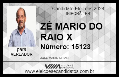 Candidato ZÉ MARIO DO RAIO X 2024 - IBIPORÃ - Eleições