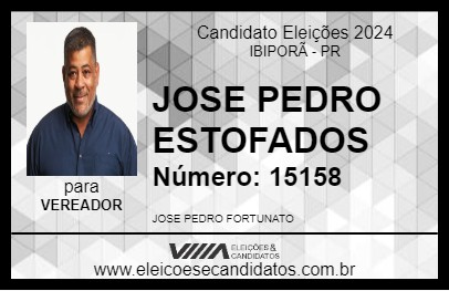 Candidato JOSE PEDRO ESTOFADOS 2024 - IBIPORÃ - Eleições