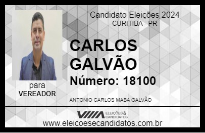 Candidato CARLOS GALVÃO 2024 - CURITIBA - Eleições